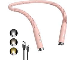 Diboniur Leather, Bookwear, 3 Colours, 3 Brightness Levels, Rechargeable, Ideal for Reading, Studying, Traveling, Camping (Pink)