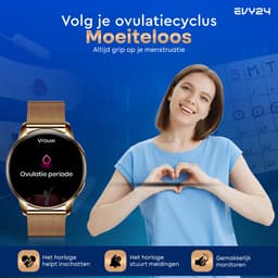 Evy24 Smartwatch Pro 42mm - Smartwatch Dames - Horloge met Belfunctie - Sporthorloge Dames - AMOLED - Bloeddrukmeter - Stappenteller - Android en iOS - Roségold — thumbnail 6