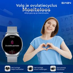 Evy24 Smartwatch Pro 42mm - Smartwatch Dames - Horloge met Belfunctie - Sporthorloge Dames - AMOLED - Bloeddrukmeter - Stappenteller - Android en iOS - Zilver — thumbnail 9
