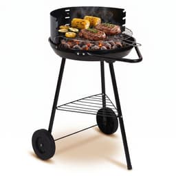 Cheqo® Houtskoolbarbecue - Houtskool Barbecue - BBQ - Houtskool BBQ - Barbecue op Wielen - Verrijdbare Barbecue - Ronde Barbecue - Half Open Barbecue - Tuinbarbecue - Barbecue met Windscherm - Staande Barbecue - Kolenbarbecue - Houtskool Grill — thumbnail 1