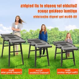 Draagbare Grill Trolley voor Enders Urban, Weber Q100/Q200/Q300 en Ninja Woodfire - Opvouwbare Buiten Grillstand met Ruime Werktafel en Verstelbare Hoogte voor Comfortabel Grillen — thumbnail 3