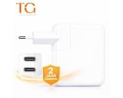 Oplader 35W USB-C Snellader met 2 USB-C Aansluitingen - Quick Charge Adapter - Laadstekker Geschikt voor Apple Macbook | iPad 2025-2024-2022-2020 Pro Air | iPhone 12-13-14-15-16-17