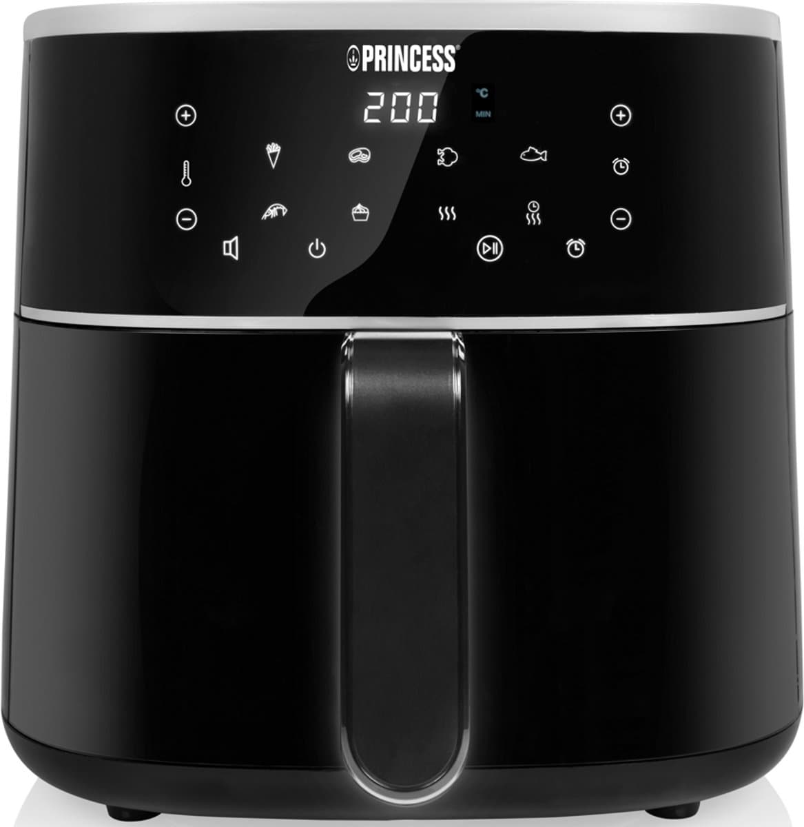 Princess Digitale Airfryer XL 182244 - 6 liter - Groot - PFAS vrij - Heteluchtfriteuse - Zwart - Digital Touchscreen - 8 Automatische Programma's - Inclusief in hoogte verstelbaar Grillrack — afbeelding 1