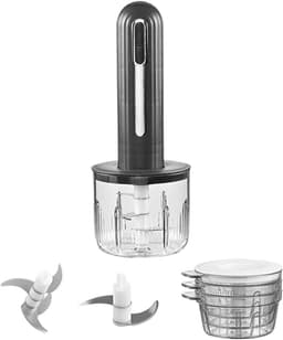 Mini Keukenhakker - Draadloze Hakker - Maaltijd Voorbereiden - USB Oplaadbaar - 400 ml Kom - Zwart — thumbnail 1