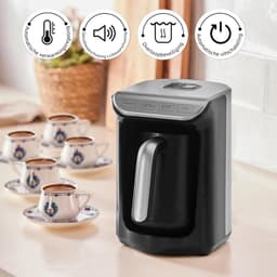 SNJY® Turkse Koffiezetapparaat - Turkse Koffie - Turkse Theepot Elektrische - 300 ML - 535 W - Zwart — thumbnail 4