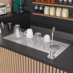 Glazenwasser met kraan - Spoelstation - Snel glazen spoelen - Ruimtebesparend inbouwontwerp - 57.5x37.5cm - Zilverkleurig — thumbnail 4
