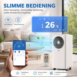 AUX 3-in-1 mobiele airconditioner 9000 BTU (Tot 36m2) , energieklasse A, wifi & afstandsbediening, 4 standen, zelfdemping, koelmiddel R290, wasbaar filter, inclusief raambeugel — thumbnail 5