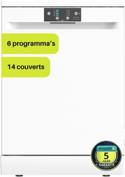 Exquisit GSP8614-450DW - 5 Jaar garantie - Vaatwasser - Vrijstaand - Startuitstel - 14 Couverts - 47dB - Wit — thumbnail 1