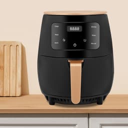 Hete Lucht Frituurpan - Airfryer Olievrij - Gezond Koken - Compacte Behuizing - 3.5 Liter - Zwart Goud — thumbnail 2