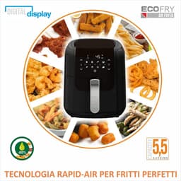 Heteluchtfriteuse - Olievrije friteuse - Gezond koken - Snelle luchtcirculatie - 55 liter - Zwart — thumbnail 3