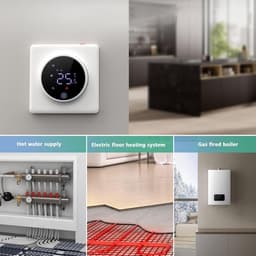 Slimme Thermostaat - Programmeerbare Bediening - Energie Besparen - App WiFi Controle - 5-70℃ Instelbereik - Wit — thumbnail 4