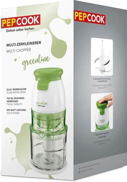 Universele Keukenmachine - Mini Hakker - Snel Ingrediënten Verwerken - Krachtige 550 Watt Motor - 700 ml Kom - Groen Wit — thumbnail 5