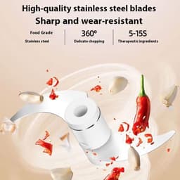 Elektrische knoflooksnijder, mini draagbare groentesnijder, knoflooksnijder, uiensnijder, snoerloze elektrische keukenmachine, geschikt voor gember, chilipepers, fruit, vlees en andere ingrediënten (groen). — thumbnail 3
