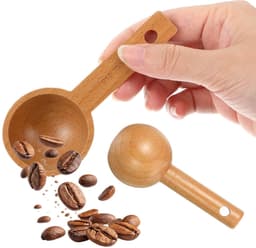 Dailygoody - Set van 4 Houten Koffieschepjes - Beukenhout - 15 ml - Keukenaccessoires voor Koffie en Specerijen — thumbnail 5