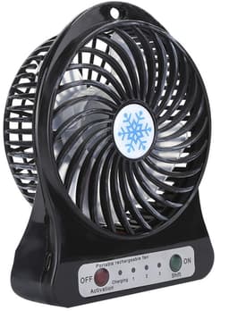 SPHProducts - Mini Tafelventilator - Draagbaar - USB Oplaadbaar - Zwart - Stil en Efficiënt - 3 Snelheden - Geschikt voor Thuis en Kantoor - Compact Model — thumbnail 1