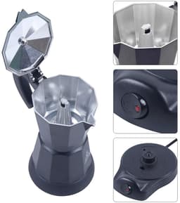 Allero Percolator - Percolator Elektrisch - Elektrische Koffiemachine - Zwart - 300 ML - 220-240V - Espressomachine - 6 Kopjes — thumbnail 3