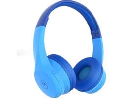 Kinderkoptelefoon Bluetooth - Draadloze oordopjes - Muziek en verhalen - Volumebegrenzing 85 dB - 24 uur speeltijd - Blauw