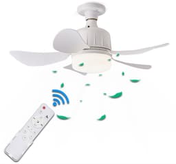 Plafondventilator met verlichting en afstandsbediening - 3 lichtstanden - Perfect voor thuis, restaurant en kantoor (Afmetingen: 120x115x180mm) — thumbnail 1