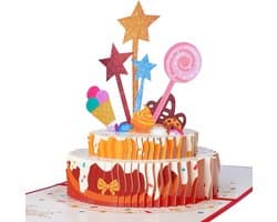 3D Pop Up Verjaardagskaart, Unieke Kaart voor Verjaardagen, Creatieve DIY Verjaardagswensen met Envelop en Papieren Jam voor Vrouwen, Mannen en Kinderen