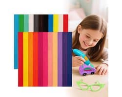 Filament PCL Vullingen Voor 3D Pen - 110 Stuks - 22 Kleuren - 2,5mm - Navullingen - Geschikt voor 3Doodler Start+ - voor Kinderen - Lage Temperatuur - Hervulling - Starterspakket - 3D Pennen Navulling - Tekenen en Knutselen - Veelkleurig