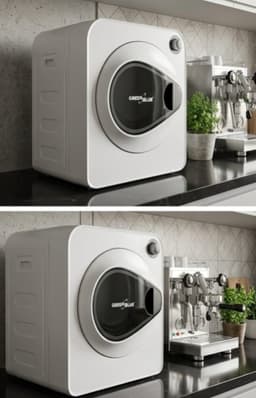 Wasdroger 3 kg – EcoDry Compact 830W Luchtafvoerdroger, 5 Programma’s, Vrijstaand & Wandmontage, Compact Design, Energiezuinig – Wit Urbanhome — thumbnail 2