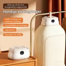 KZQ Draagbare Kledingdroger Elektrisch Mini Reisdroger met Timer en Droogzak Compact Opvouwbaar Kaki voor Appartement Hotel — thumbnail 4
