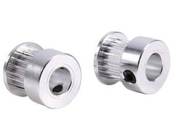 Distributieriem Poelies - Tandwiel Wielen - 3D Printer Bouw - Dubbel Gelagerd - 8mm Boring - Aluminium