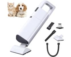 Dierenhaar stofzuiger-Kruimelzuiger - handheld huisdier haar verwijderaar-draadloze stofzuiger voor huisdieren-honden katten haar remover-compact mini stofzuiger-AKS-801-wit