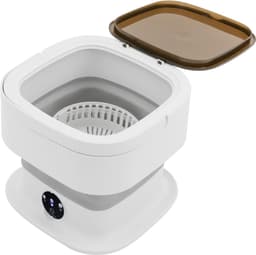 RONN® Camping Wasmachine - Mini Wasmachine - Wasmachines - 10L - met Centrifuge - Wit - 30cm x 30cm x 28cm — thumbnail 1