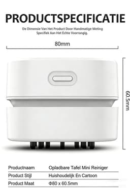KZQ Mini-bureaustofzuiger – Duurzame mini-bureaustofzuiger (voor bureaus, lades en aanrechtbladen), draagbare draadloze bureaustofzuiger, ideaal kantooraccessoire, wit, USB-oplaadbaar — thumbnail 5