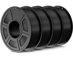 3D printer filament - PLA spoelen - Modelbouw printen - Vier kleuren set - 44 kg totaal - Zwart
