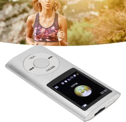 MP3 Speler - Bluetooth - Incl. 32GB SD Kaart - USB - Shuffle - Incl. Oordopjes - Voice recorder - Dictafoon - Draagbaar - Luidsprekers met verliesvrije geluidskwaliteit - Ideaal voor Sport, Kinderen en Volwassenen - zilver — thumbnail 3
