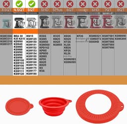 Spatbescherming Mixer - Kom Deksel - Bakken Keuken - Opvouwbare Trechter - 24cm Diameter - Rood — thumbnail 5