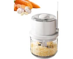 Keukenmachine Hakker - Mini Keukenapparaat - Snel Ingrediënten Snijden - Draadloos Werken - 350 ml - Wit