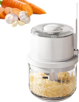 Keukenmachine Hakker - Mini Keukenapparaat - Snel Ingrediënten Snijden - Draadloos Werken - 350 ml - Wit — thumbnail 1
