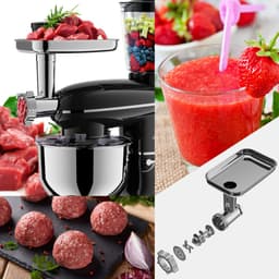 Ariqo 3-in-1 Keukenmachine - Keukenmixer met Mengkom - 1500W - 6 Standen - Brood, Vleesmolen, Smoothie, Garde - 5.5L - Zwart — thumbnail 3