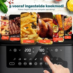 Dual Zone Heteluchtfriteuse 9L XL 2 Laden 9 in 1 Touchscreen Smart Timerfunctie Gezond Koken Zonder Olie — thumbnail 5
