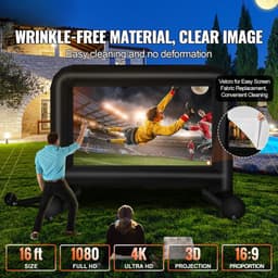 Beamer Scherm - Projector Screen - Projector Scherm - Projector Doek - Projector Scherm voor Beamer - Home Cinema Thuisbioscoop - Draagbare Beamer - Outdoor Projectie - 16ft — thumbnail 3