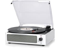 DD® Platenspeler met Speakers - Ingebouwde Speakers - Retro - 37x34x15cm - Retro Wit