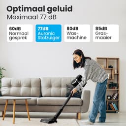 Auronic Steelstofzuiger Draadloos 220W - Draadloze Stofzuiger - HEPA Filter - Zelfstaand - Op Accu - Zonder Zak - Kruimeldief - Vacuum Cleaner - Zwart — thumbnail 4