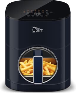 Uten Airfryer XXL 200E - Dual Blaze Technologie - Hetelucht friteuse - 5.5 liter - 14 programma's - 40ºC tot 200ºC - PFAS vrij - 2000W - Rond Venster - Saffier Blauw — thumbnail 1
