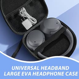 Koptelefoon Hoes - Harde Beschermhoes - Koptelefoon Case - Headphone Case - Koptelefoon Hoesje - Beschermhoes - Draagtas - On-Ear/Over-Ear -Waterdicht -Stootvast - Voor De Meeste Merken/Bluetooth/Hifi/Bedrade Hoofdtelefoon/Gaming-Headset - Zwart — thumbnail 3