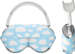 kwmobile over-ear koptelefoon cover compatibel met Apple AirPods Max / AirPods Max 2 hoesje - Polyester hoofdtelefoon case - Zachte koptelefoonhoes - Wolken en lucht design — thumbnail 1
