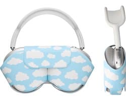 kwmobile over-ear koptelefoon cover compatibel met Apple AirPods Max / AirPods Max 2 hoesje - Polyester hoofdtelefoon case - Zachte koptelefoonhoes - Wolken en lucht design