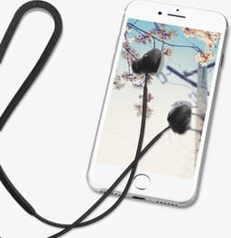 kwmobile Strap Compatible with Anker Soundcore Space A40 - Silicone Cord Holder for Wireless Earphones - Black — thumbnail 3