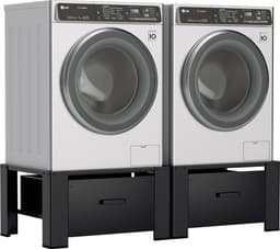 2X Wasmachine verhoger met lade Wasmachine opbouwmeubel Wasmachine kast Wasmachine sokkel Zwart — thumbnail 1