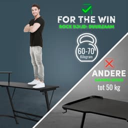 For The Win Hoekbureau - L-Vormig Game Bureau - 131x131x74 cm - Gaming Bureau - Monitor Standaard - Gaming Desk - Computer Tafel - Gaming Tafel — thumbnail 7
