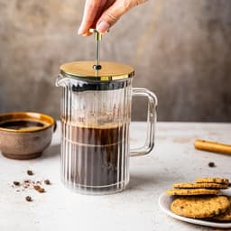 Klausberg Piston Koffie-/Thee Zetter - Glas - 0.6L - Theepress | theemaker| theezetter| French press voor koffie en thee — thumbnail 5