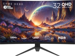 GAME HERO® 32 inch Curved QHD VA Gaming Monitor - 180hz - 1ms — thumbnail 1