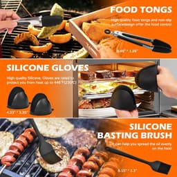 Accessoires voor Air Fryer - 12-delige Set voor Dual Zone Luchtfriteuses (7,6L - 9,5L) | Compatibel met Ninja AF300EU, AF400EU, Tower T17088 en Meer | BPA-vrij, Vaatwasmachinebestendig — thumbnail 2
